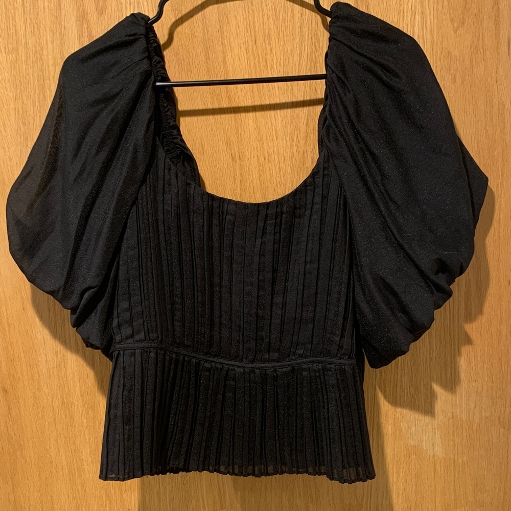 Banana Republic Black Puff Sleeve Top